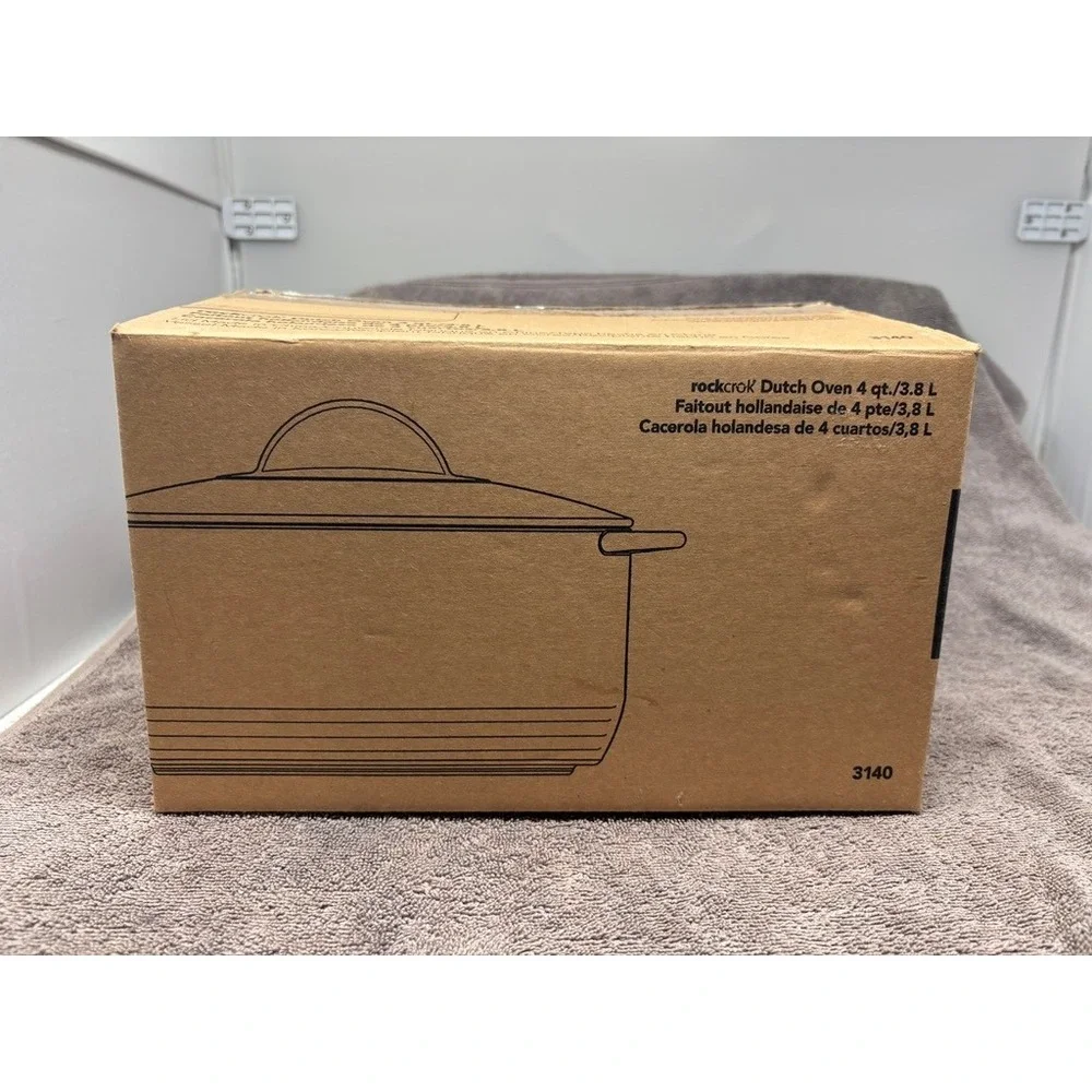 Pampered Chef Rockcrok Dutch Oven Black 4 Qt Ceramic Pot 3140 Retired